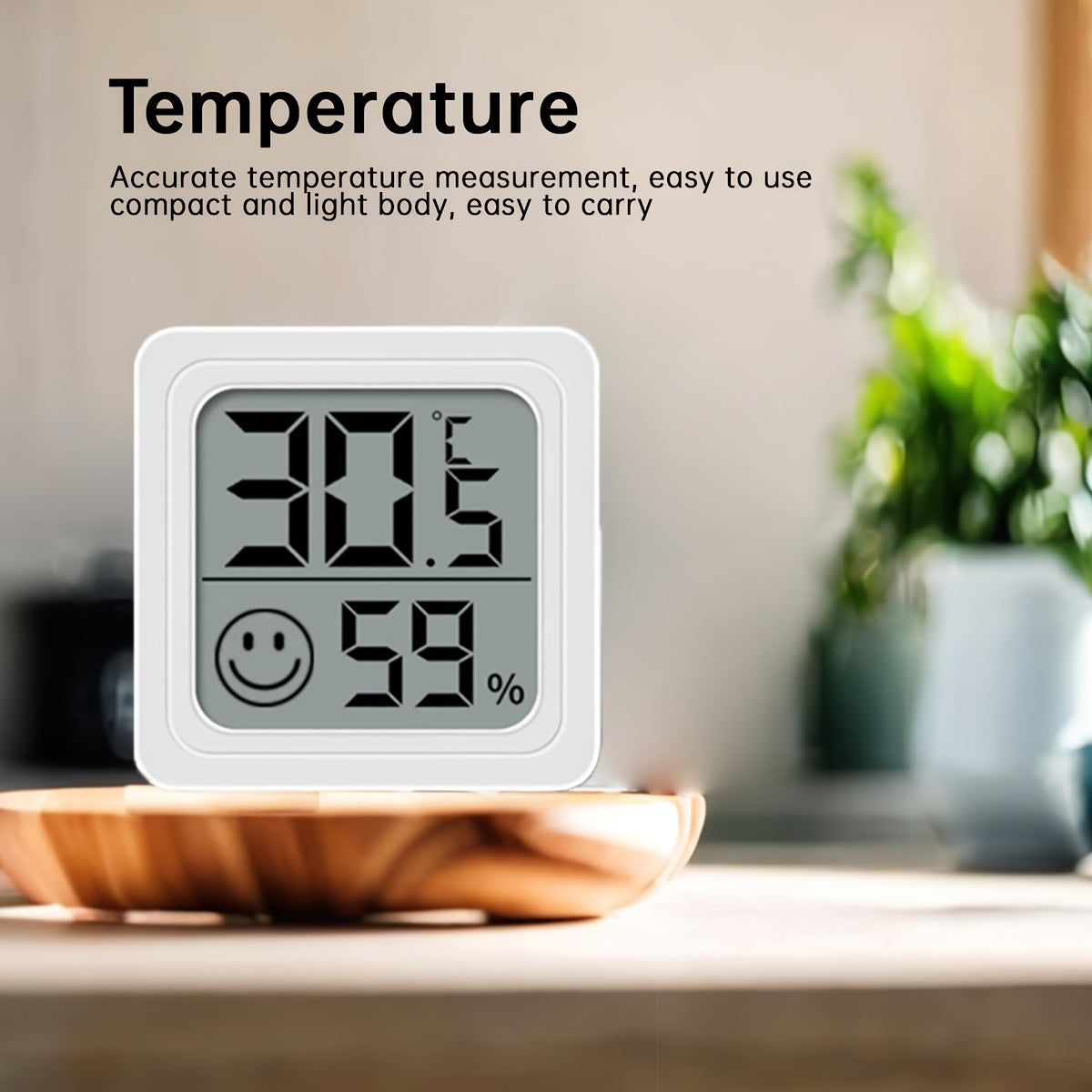Digital Hygrometer & Thermometer with Smile Icon