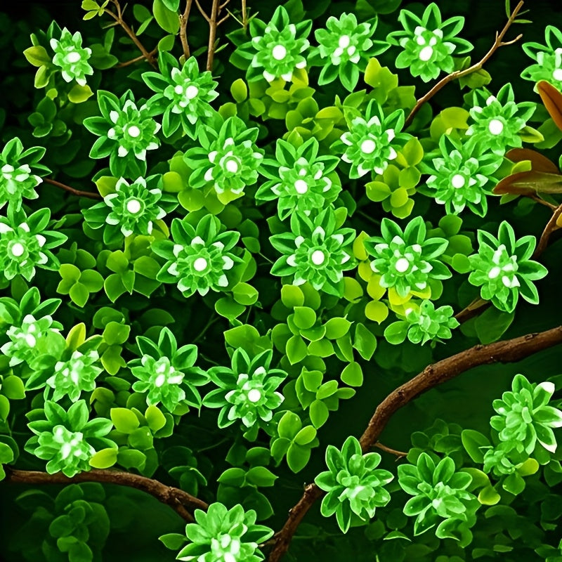 100/50/20 Green LED Solar Lotus Flower String Lights