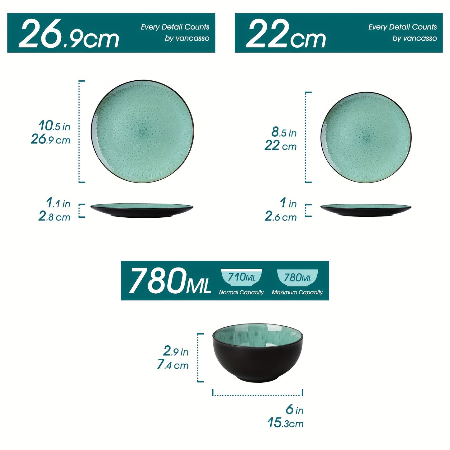 12-Piece Green Dinner Set – Kiln-Changed Glaze Stoneware