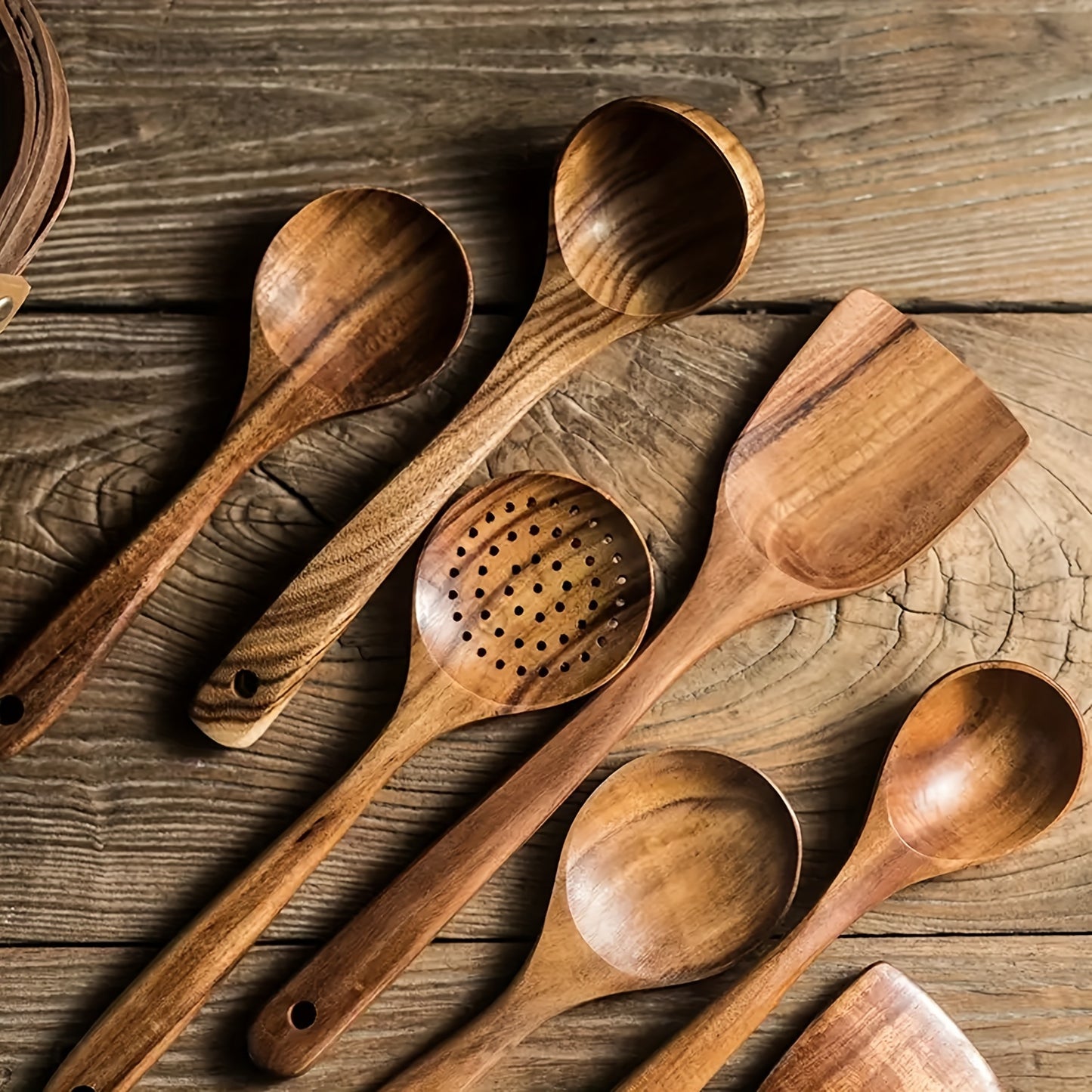 5pcs Non-Stick Pan Safe Wooden Kitchen Utensils Set