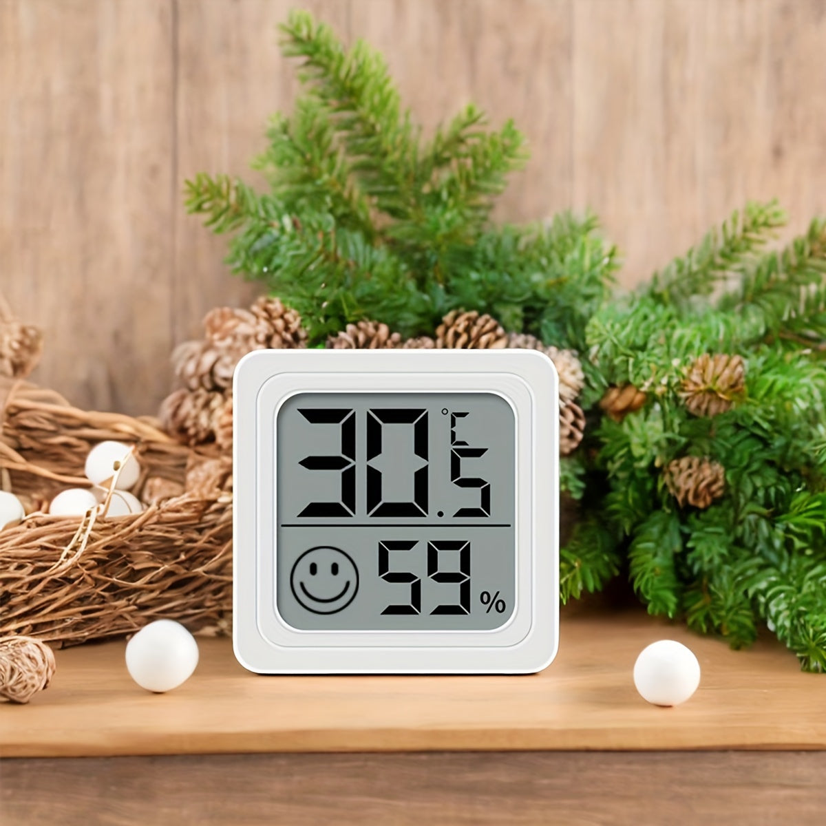 Digital Hygrometer & Thermometer with Smile Icon