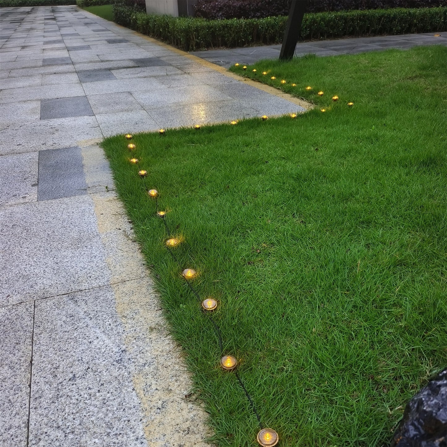 Solar 15-Light Garden Pathway String – Weatherproof LED Lawn Lights with Removable Solar Panel