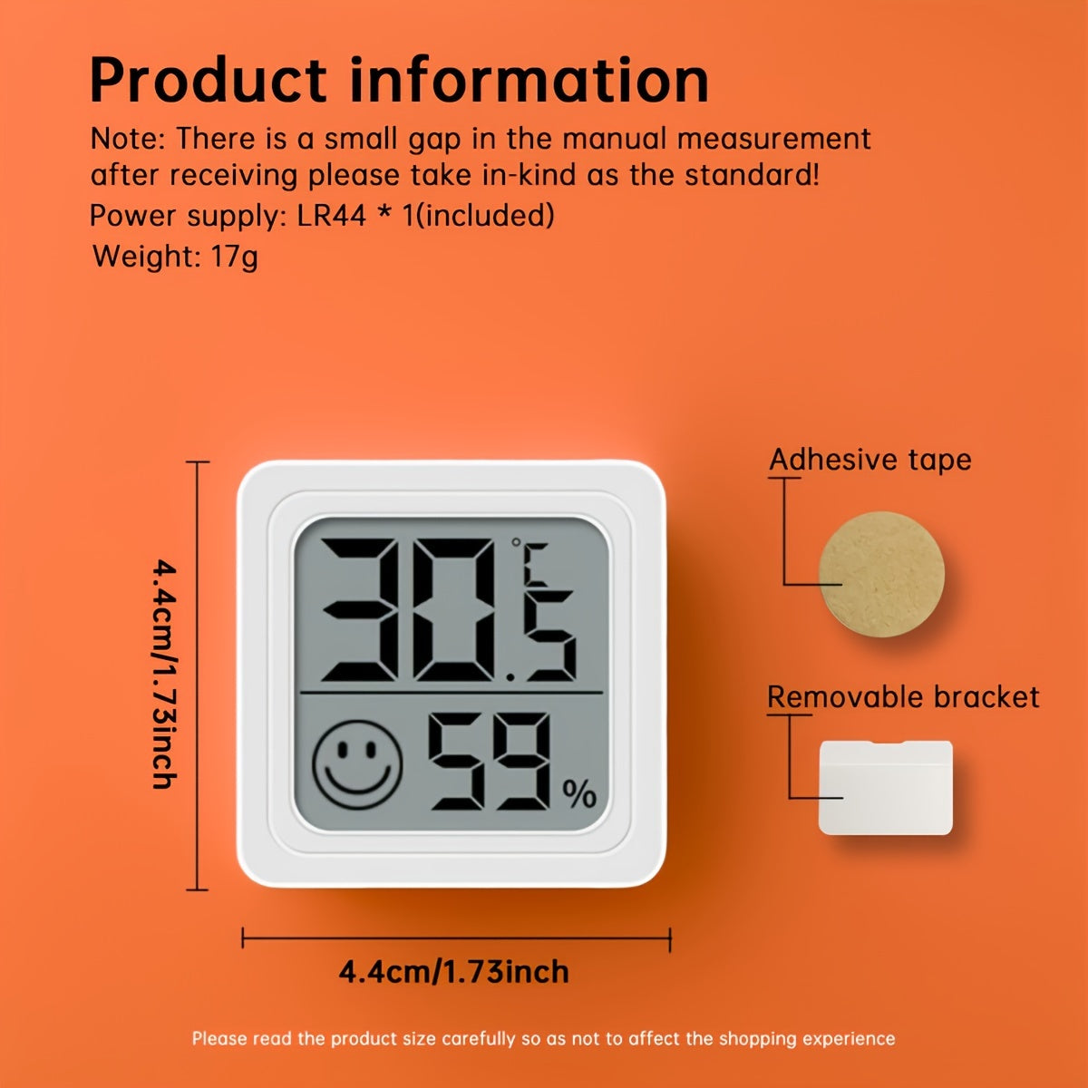 Digital Hygrometer & Thermometer with Smile Icon