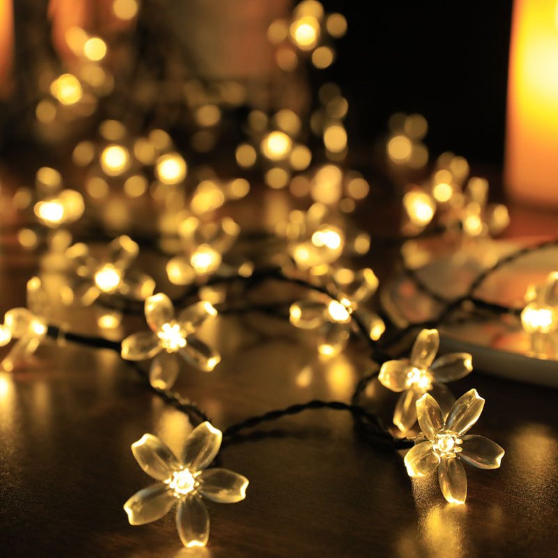 20/50/100LED Solar Cherry Blossom String Lights