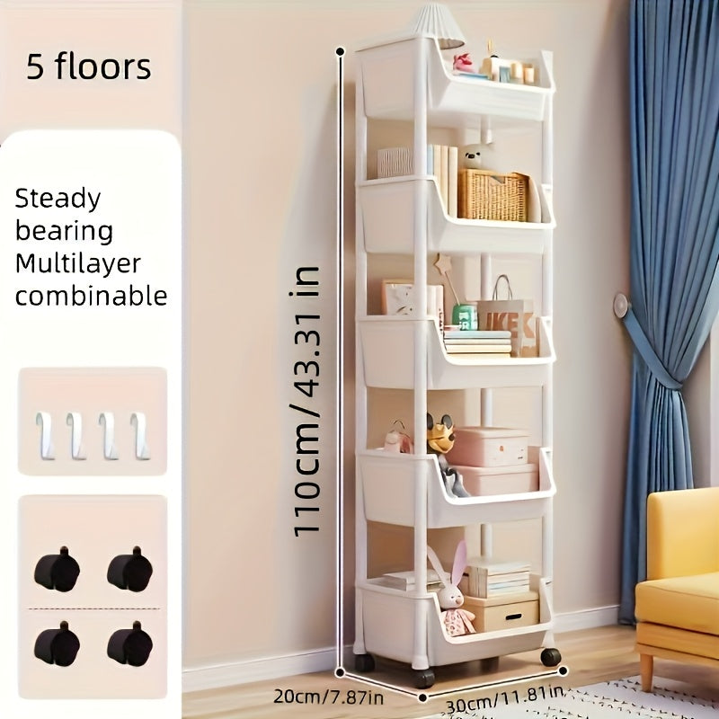 Multi-Layer Rolling Storage Cart with Wheels