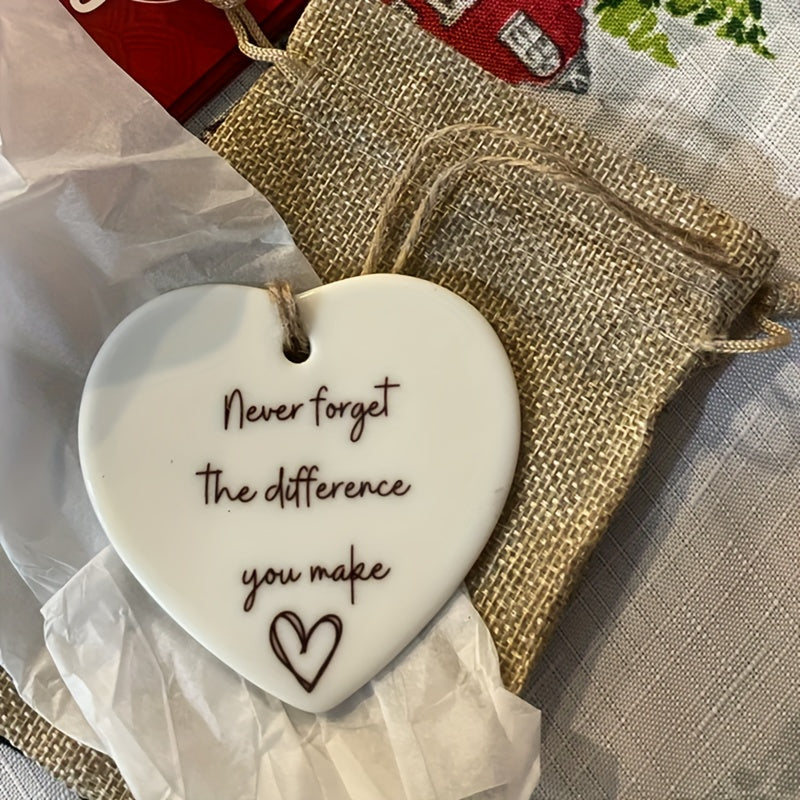 "Never Forget the Difference You Make" Acrylic Heart Keepsake – Thank You Gift